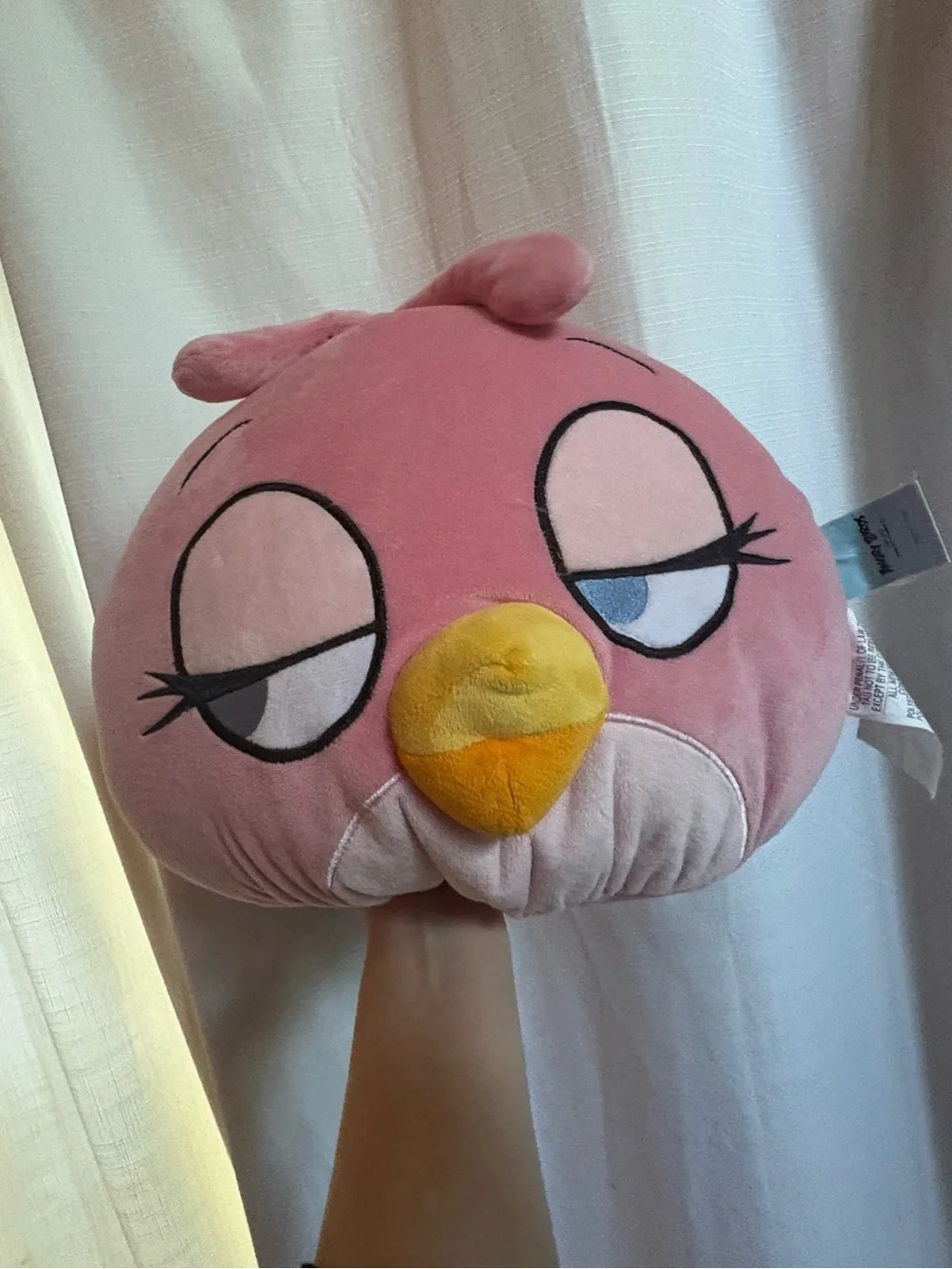 3 angry birds microbeads plush pillows - pink, red and black birds Rovio